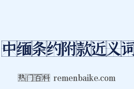 中缅条约附款近义词是什么意思的图片